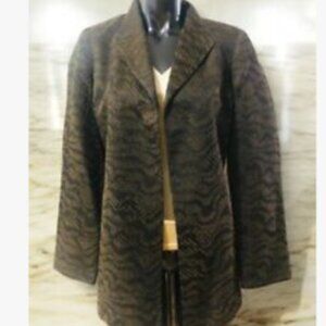 Eileen Fisher Black Silk Blend Jacquard Jacket Orig $498 Sz XS